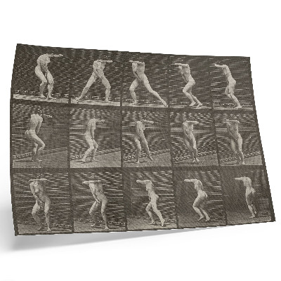 Väggposter Plansch nummer 73. Att vända sig om i överraskning och fly (1887) av Eadweard Muybridge