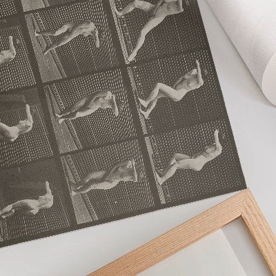 Väggposter Plansch nummer 73. Att vända sig om i överraskning och fly (1887) av Eadweard Muybridge