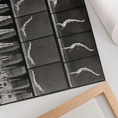 Poster En man stående på händerna från ryggläge. Fototyp efter Eadweard Muybridge, 1887.