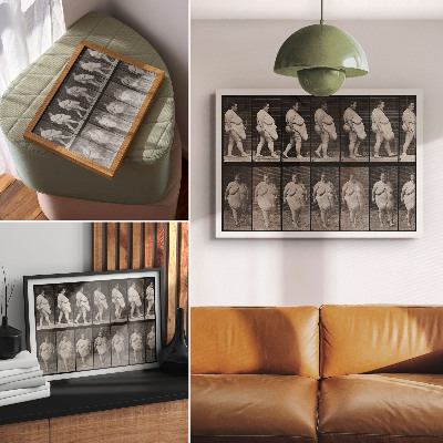 Poster till sovrum Överviktig kvinna som går. Fototyp efter Eadweard Muybridge, 1887.