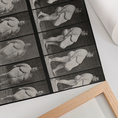 Poster till sovrum Överviktig kvinna som går. Fototyp efter Eadweard Muybridge, 1887.