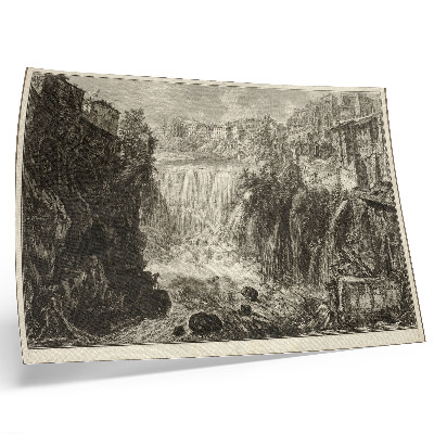 Poster Utsikt över den stora kaskaden i Tivoli, från utsikt över Rom av Giovanni Battista Piranesi