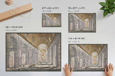 Poster till sovrum Se på inredningen av Sint Pietersbasiliek te Vaticaanstad av anonym och Giovanni Battista Piranesi