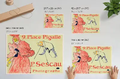 Väggposter högupplöst tryck av Le Photographe Sescau (1894) av Henri de Toulouse-Lautrec