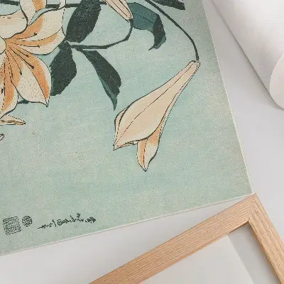 Liljor av Katsushika Hokusai högupplöst poster till sovrum (ca 1833–1834)