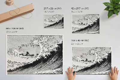 Stilren väggposter Hundra vyer av berget Fuji (1835) av Hokusai, japanskt träblockstryck från 1835