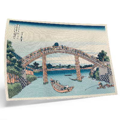 Väggposter Utsikt från under Mannenbashi-bron i Fukagawa, 1985, av Katsushika Hokusai