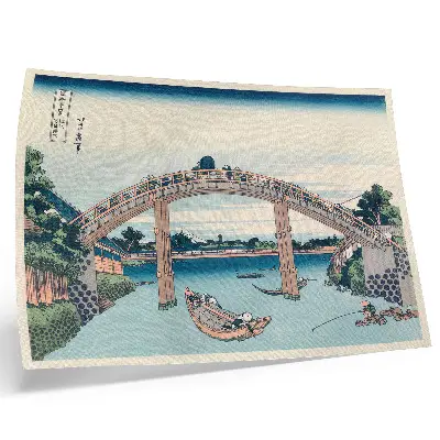 Väggposter utsikt från under Mannenbashi-bron i Fukagawa av Katsushika Hokusai, 1985