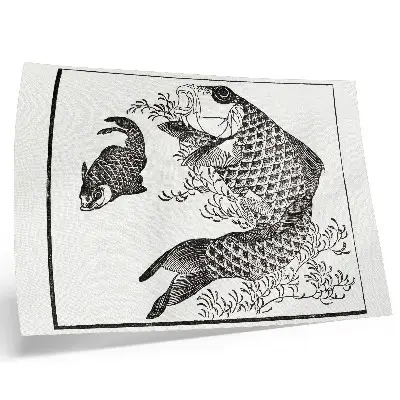 Hokusais karp japansk djurillustration som poster