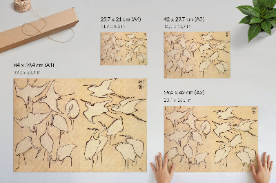Väggposter Katsushika Hokusais hägrar från 