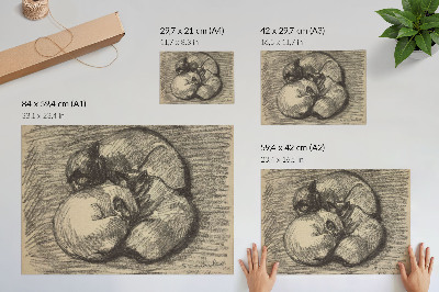 Stilren väggposter Katter; Tsching, Batzar och Blanc-Blanc, högupplöst tryck av Théophile Alexandre Steinlen