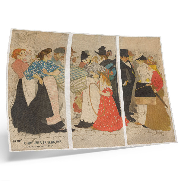 Väggposter Mensen op straat (1896) av Théophile Alexandre Steinlen och Charles Verneau