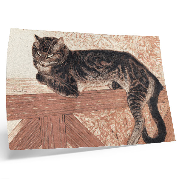 Stilren väggposter Katt på en balustrad av Theophile-Alexandre Pierre Steinlen