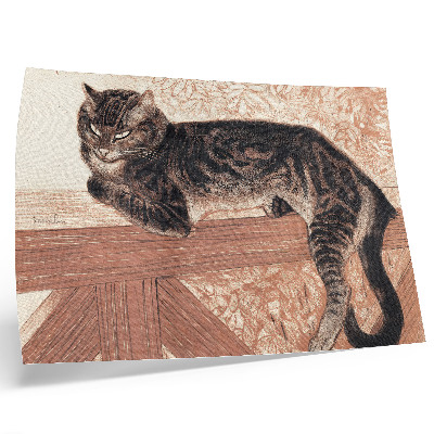 Stilren väggposter Katt på en balustrad av Theophile-Alexandre Pierre Steinlen