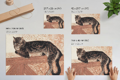 Stilren väggposter Katt på en balustrad av Theophile-Alexandre Pierre Steinlen