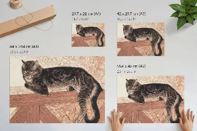 Väggposter Katt på en balustrad av Théophile-Alexandre Steinlen