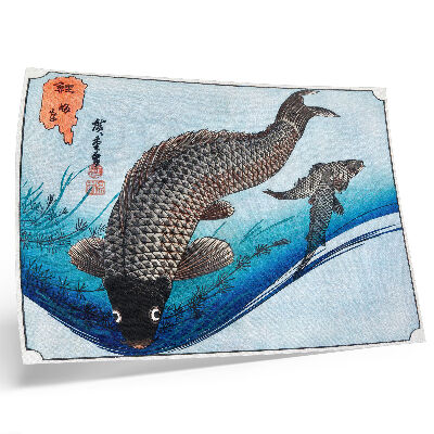 Väggposter Karpar och rudor (1830) av Utagawa Hiroshige