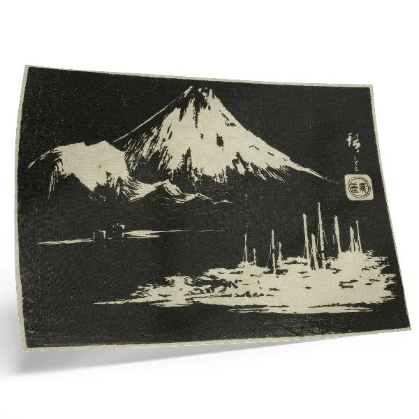 Poster motiv av Seikenji Fuji från serien Spegel av stengnidningar av vyer över provinserna