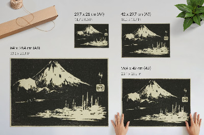 Poster Seikenji Fuji, från serien Spegel av stengnidningar av vyer över provinserna (Kohon meihitsu ishizuri kagami)