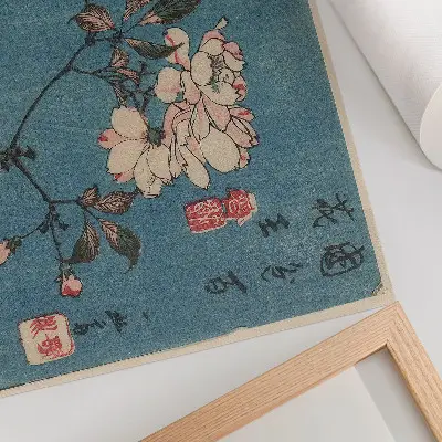 Poster till sovrum träblockstryck i form av nishiki-e med bläck och färg på papper av Utagawa Hiroshige