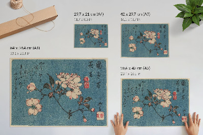 Poster till sovrum Träblockstryck (nishiki-e); bläck och färg på papper av Utagawa Hiroshige