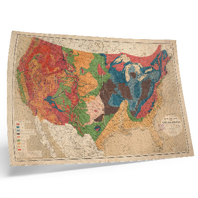 Väggposter Geologisk karta över USA