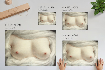 Stilren väggposter En kvinnas bröst blottade: Skönhet avslöjad (1828) av Sarah Goodridge