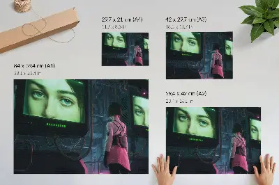 Väggposter kvinna stilren väggposter föreställande en digital bild