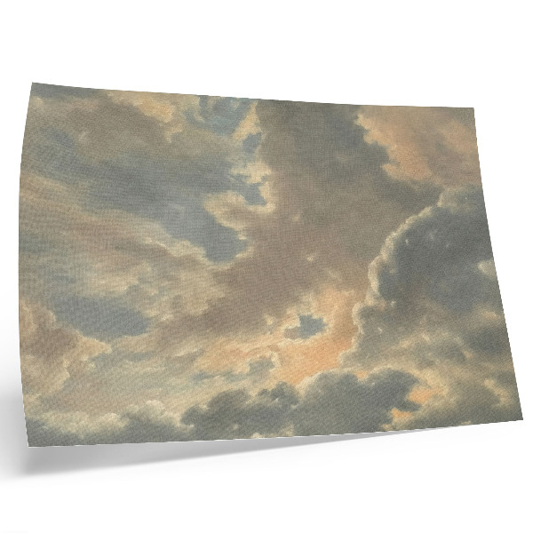 Poster Moln på himlen i nyanser av grått och beige