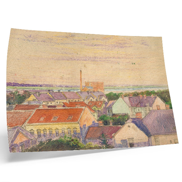 Väggposter Vy över staden av Egon Schiele, illustration