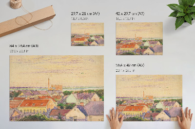 Väggposter Vy över staden av Egon Schiele, illustration