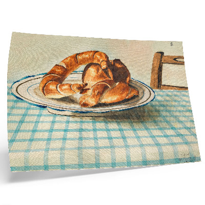 Stilren väggposter Stilleben med en tallrik kaka av Egon Schiele