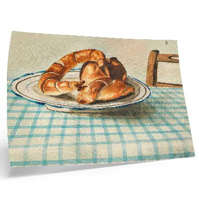Stilleben med en tallrik kaka av Egon Schiele stilren väggposter