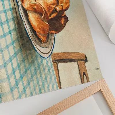Stilleben med en tallrik kaka av Egon Schiele stilren väggposter