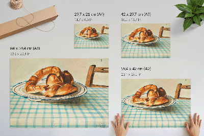 Stilren väggposter Stilleben med en tallrik kaka av Egon Schiele