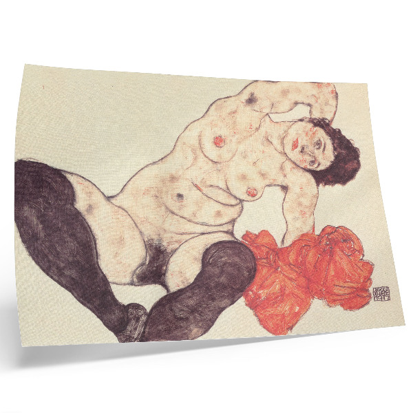 Poster till sovrum Kvinnlig nakenhet med gul handduk (1917) av Egon Schiele