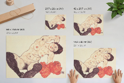 Poster till sovrum Kvinnlig nakenhet med gul handduk (1917) av Egon Schiele