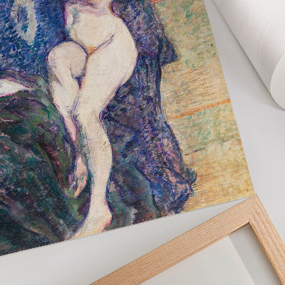 Poster Naken kvinna som visar bröst, erotisk vintagekonst av Henri de Toulouse-Lautrec