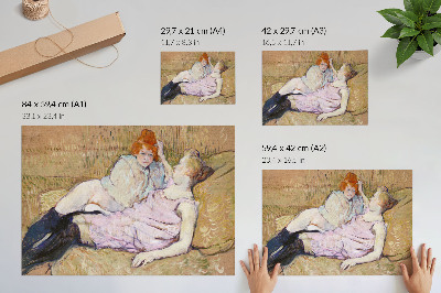 Poster till sovrum Soffa (ca 1894–1896) – en högupplöst målning av Henri de Toulouse-Lautrec