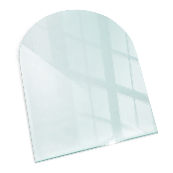 Glasskiva under kamin transparent
