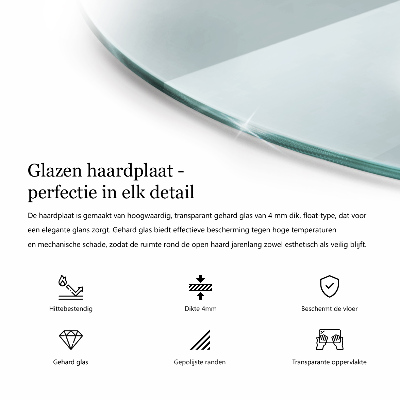 Glasskiva framför öppen spis transparent