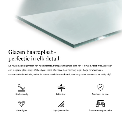 Glasskiva under braskamin hexagonal transparent