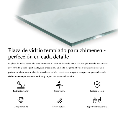 Glasskiva under braskamin hexagonal transparent