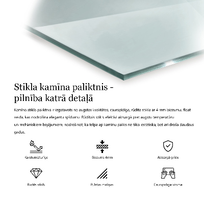 Glasskiva under braskamin hexagonal transparent