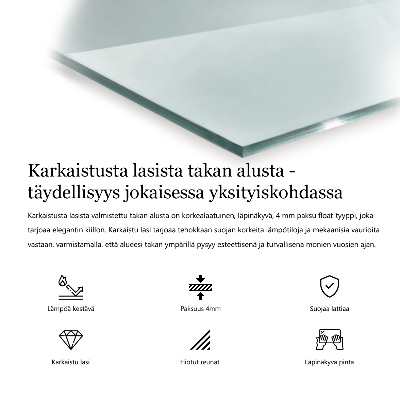 Glasskiva under braskamin hexagonal transparent