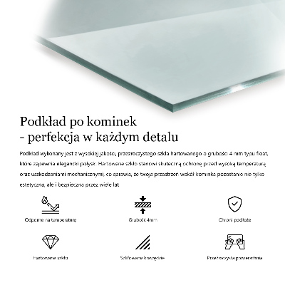 Glasskiva under braskamin hexagonal transparent