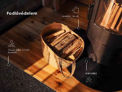 Halvcirkelformat golvskydd till eldstäder Svart i plåt
