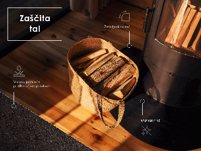 Halvcirkelformat golvskydd till eldstäder Svart i plåt