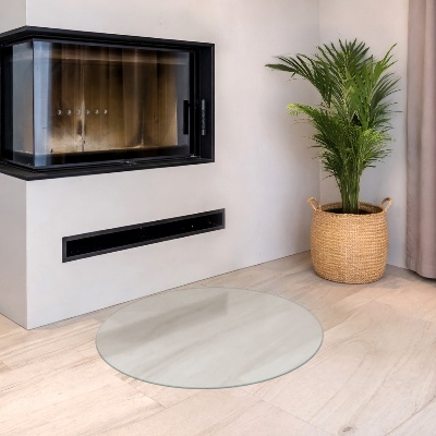 Glasskiva framför öppen spis Semitransparent rund