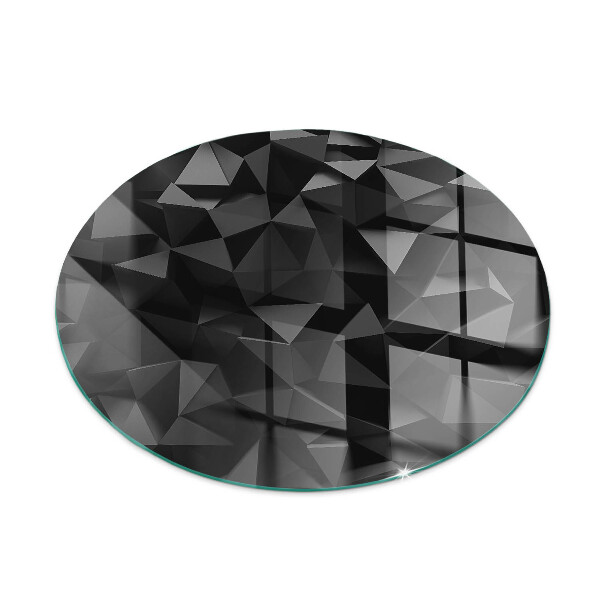 Glasskiva under braskamin rund Tredimensionell geometri